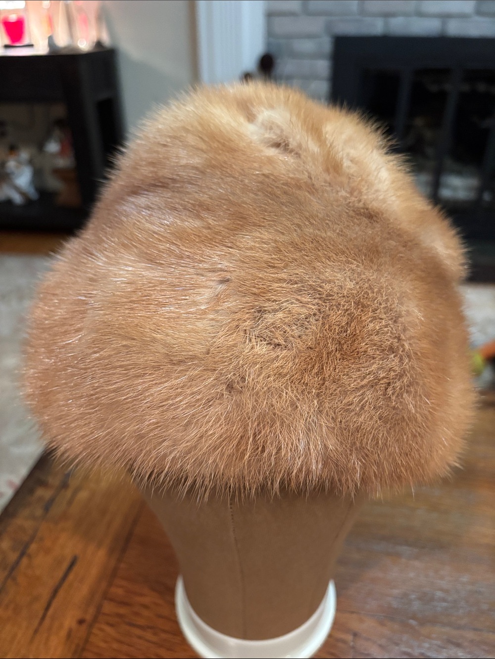 Women’s Mink Fur Hat - Light Brown Cozy Winter Beanie